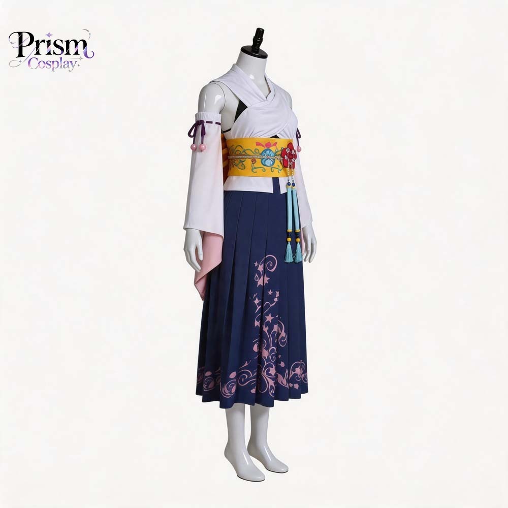 Anime Cosplay High Quality - ไฟนอลแฟนตาซีเท็น ยูน่า ซัมมอนเน็ด คอสเพลย์ ชุดกิโมโนญี่ปุ่น คุณภาพสูง