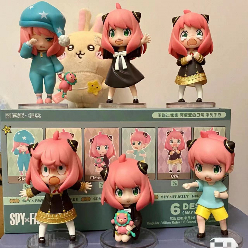 Anime Cosplay Anya - กล่องสุ่ม SPY×FAMILY อนย่า ฟอร์เกอร์ ชุดฟิกเกอร์อนิเมะ ของเล่นสะสมน่ารักสไตล์คาวาอี้