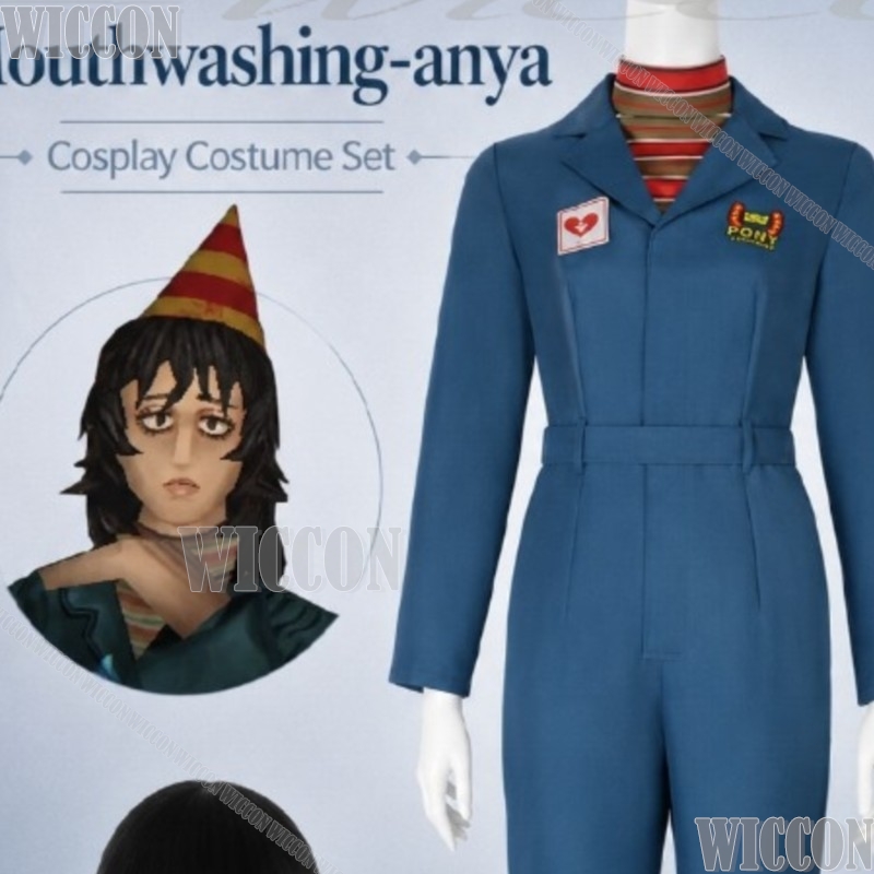 Anime Cosplay Anya - ชุดคอสเพลย์เกมสยองขวัญ Anya Punk Crew พร้อมเข็มขัด หมวก