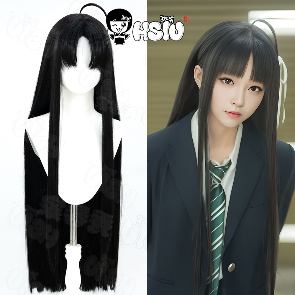 Anime Cosplay Long Black Hair - Awa Subaru คอสเพลย์วิกผม HSIU 80 ซม.ผมยาวสีดําวิกผมสังเคราะห์ทนความร้อนอะนิเมะสาว
