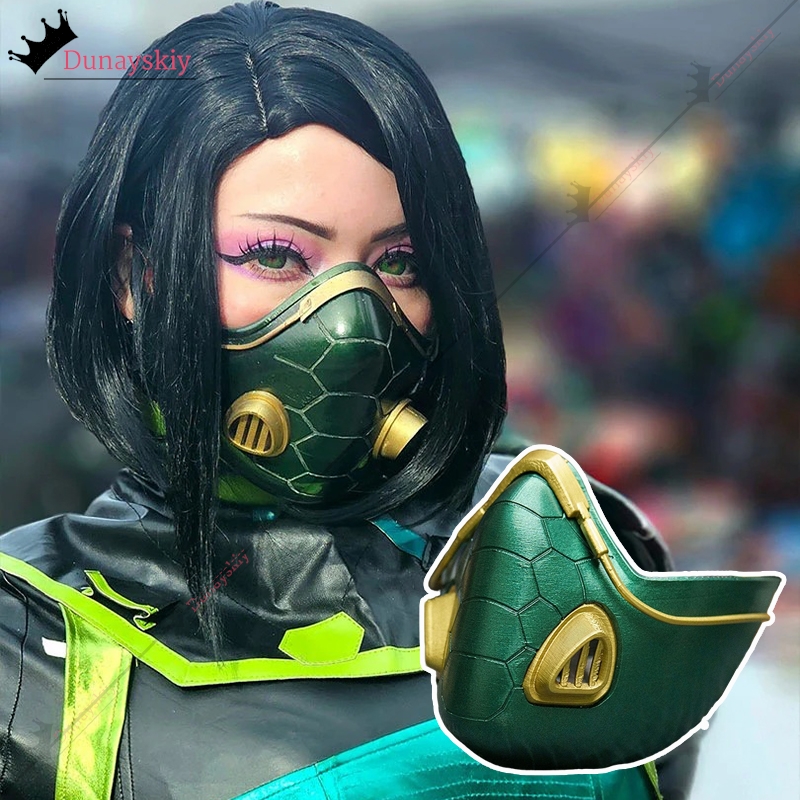 Anime Cosplay Face - หน้ากากคอสเพลย์ตัวละครไวเปอร์ (Viper) จากเกม Valorant สำหรับฮาโลวีน อุปกรณ์เสริมชุดแฟนซีสุดหลอนสำหรับปาร์ตี้และเล่นบทบาทสมมติ