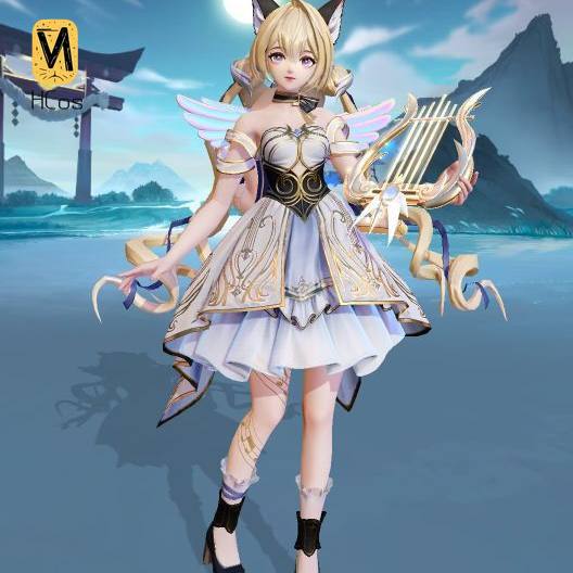 Anime Cosplay Cat - ชุดคอสเพลย์แฮนด์เมด: ชุดคอสเพลย์ตัวละครร้านค้าแมวในเกม Onmyoji Arena ชื่อ Rosy