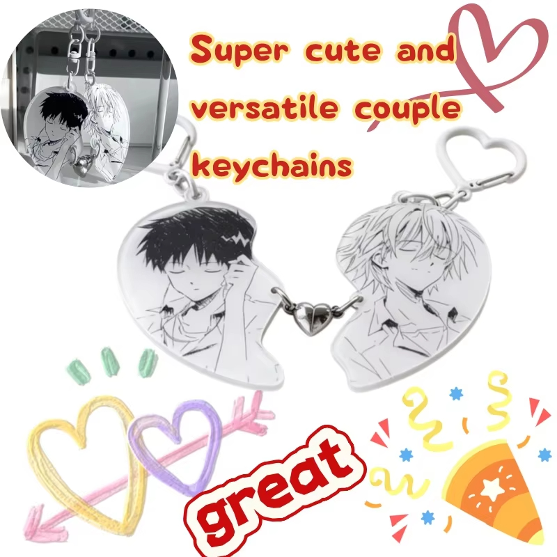Anime Cosplay Shop - ฟิกเกอร์อนิเมะ ชินจิและคาวอรุ ชุดพวงกุญแจแม่เหล็กคู่รัก อะคริลิคสำหรับตกแต่งกระเป๋า