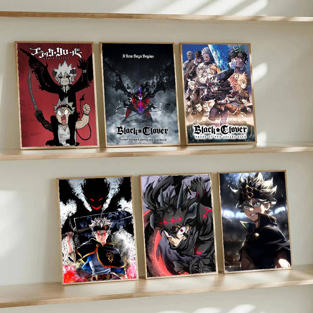 Black Clover Grimoire - อะนิเมะแบล็คโคลเวอร์โปสเตอร์โปสเตอร์ภาพจิตรกรรมฝาผนังสำหรับห้องนั่งเล่นห้องนอนผนังสำนักงานตกแต่งผนังของขวัญสำหรับเพื่อนไม่มีกรอบ