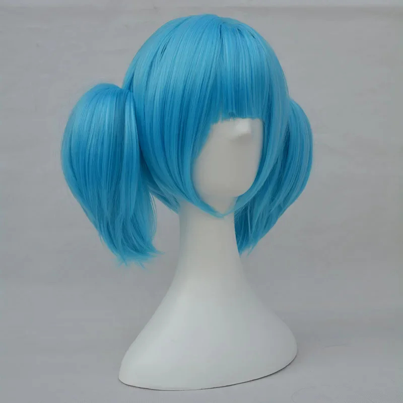 Anime Cosplay Face - 2026 แซลลี่ เฟซ แซลลี่เฟซคอสเพลย์วิกผมสั้นสีฟ้าทนความร้อนผมสังเคราะห์คลิปหางม้าวิกผม JRXG7