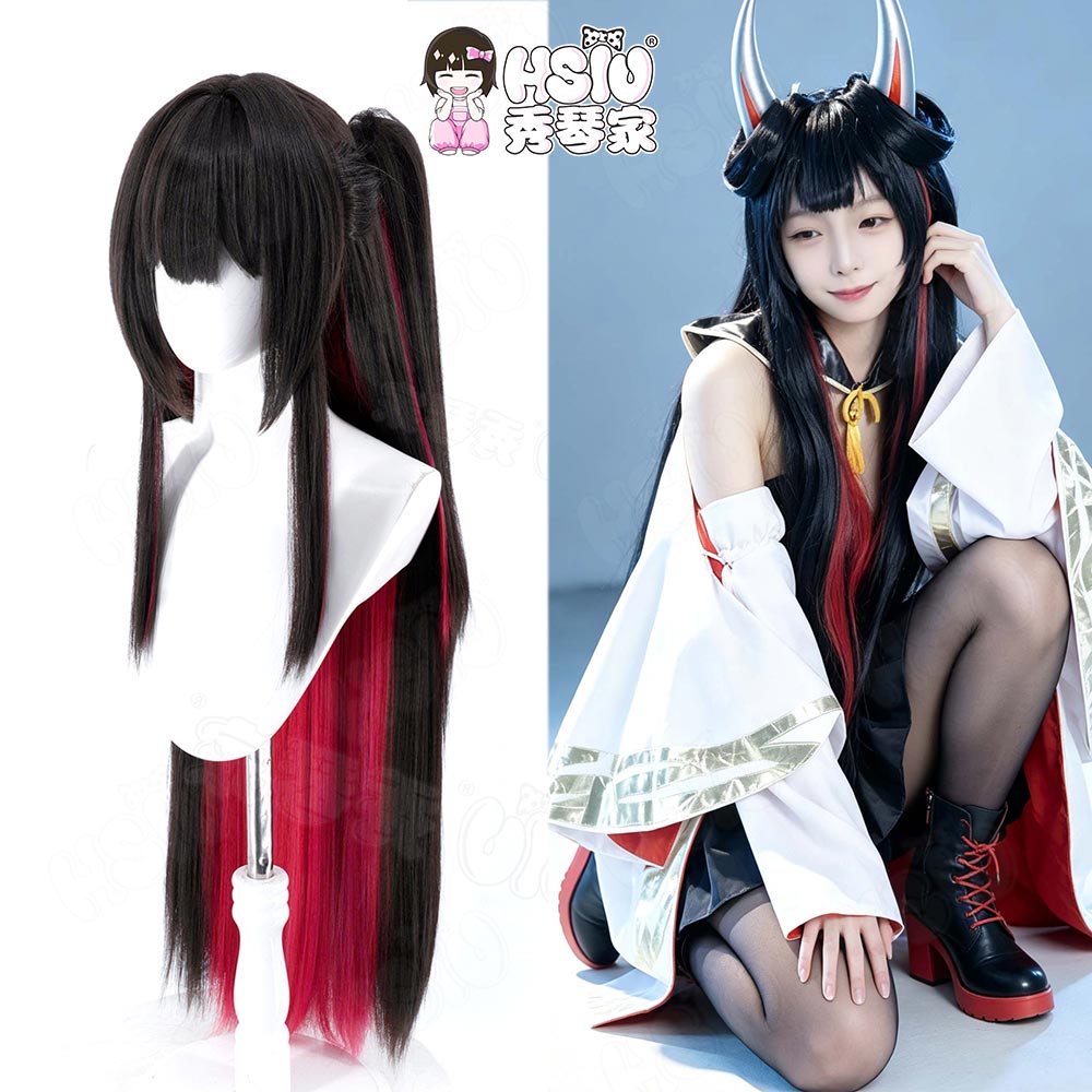 Anime Cosplay Long Black Hair - HSIU เกมอาซูร์ เลน ฮัตสึซึกิคอสเพลย์วิกผม 95 ซม.