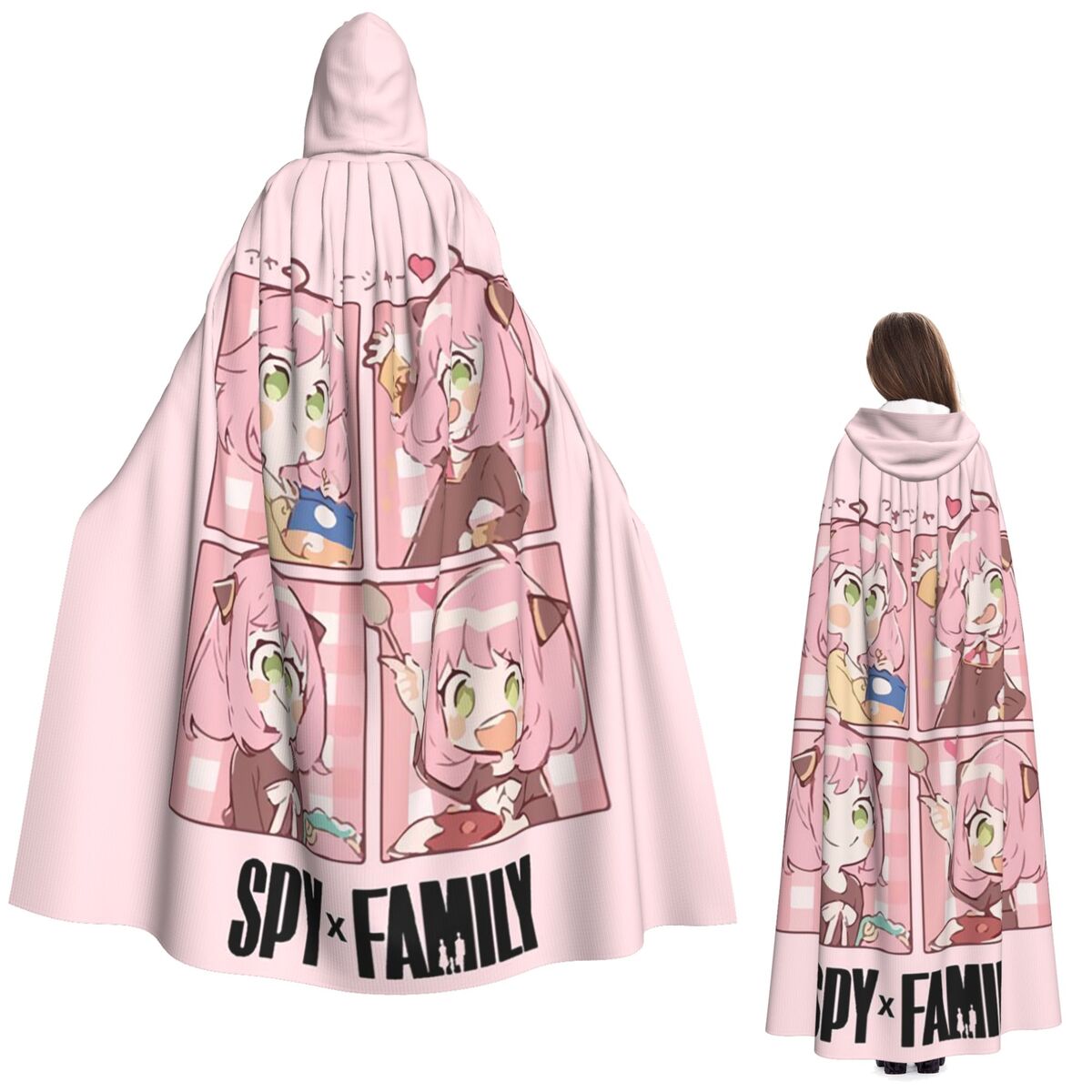 Anime Cosplay Anya - เสื้อคลุมยาวมีฮู้ดของอันยา ฟอร์เกอร์ จาก Spy X Family