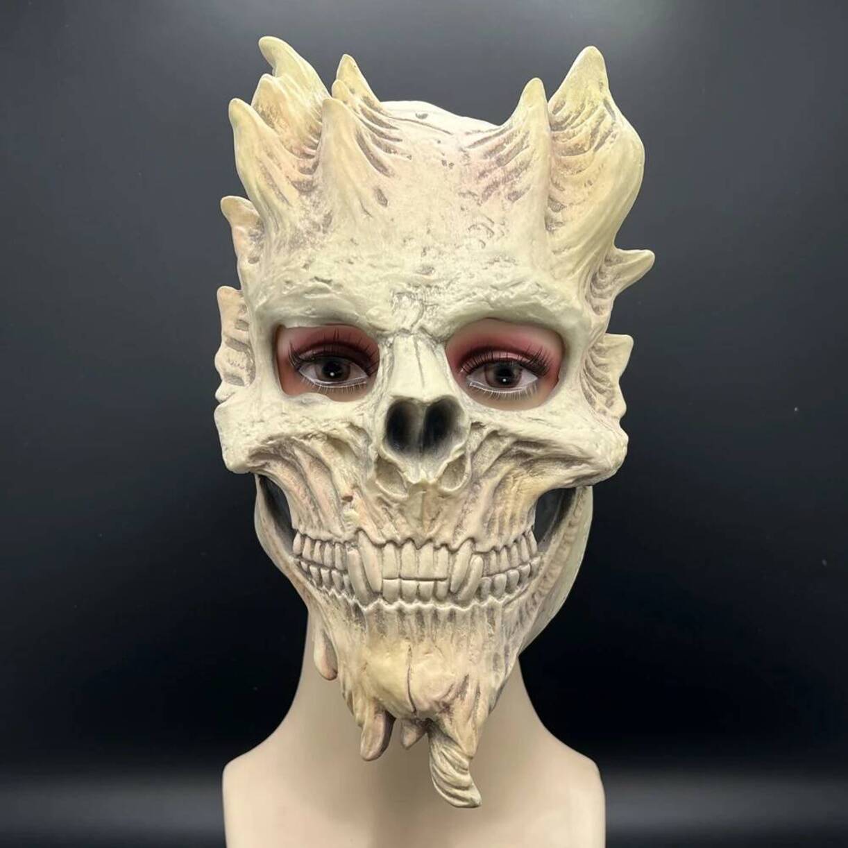 Anime Cosplay Mask - หน้ากากฮาโลวีนรูปหัวกะโหลกปีศาจสุดสร้างสรรค์ สำหรับคอสเพลย์ งานปาร์ตี้คริสต์มาส ของตกแต่งเกม งานเต้นรำ ป้องกันใบหน้า
