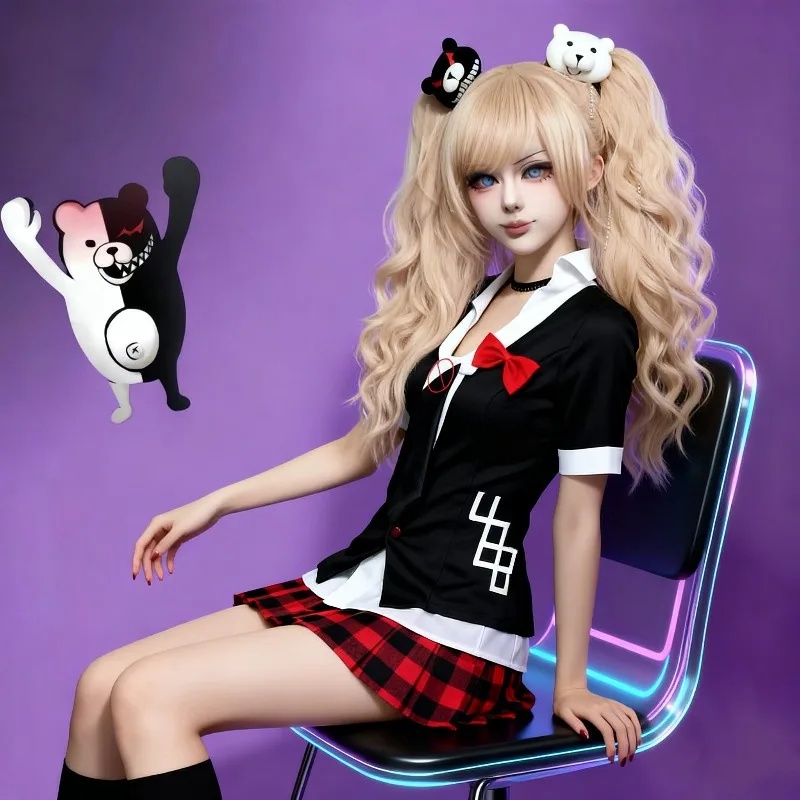 Anime Cosplay Cafe - ชุดคอสเพลย์ฮาโลวีนใหม่ปี 2026 ชุดอนิเมะเกม Danganronpa ชุดยูนิฟอร์ม Enoshima