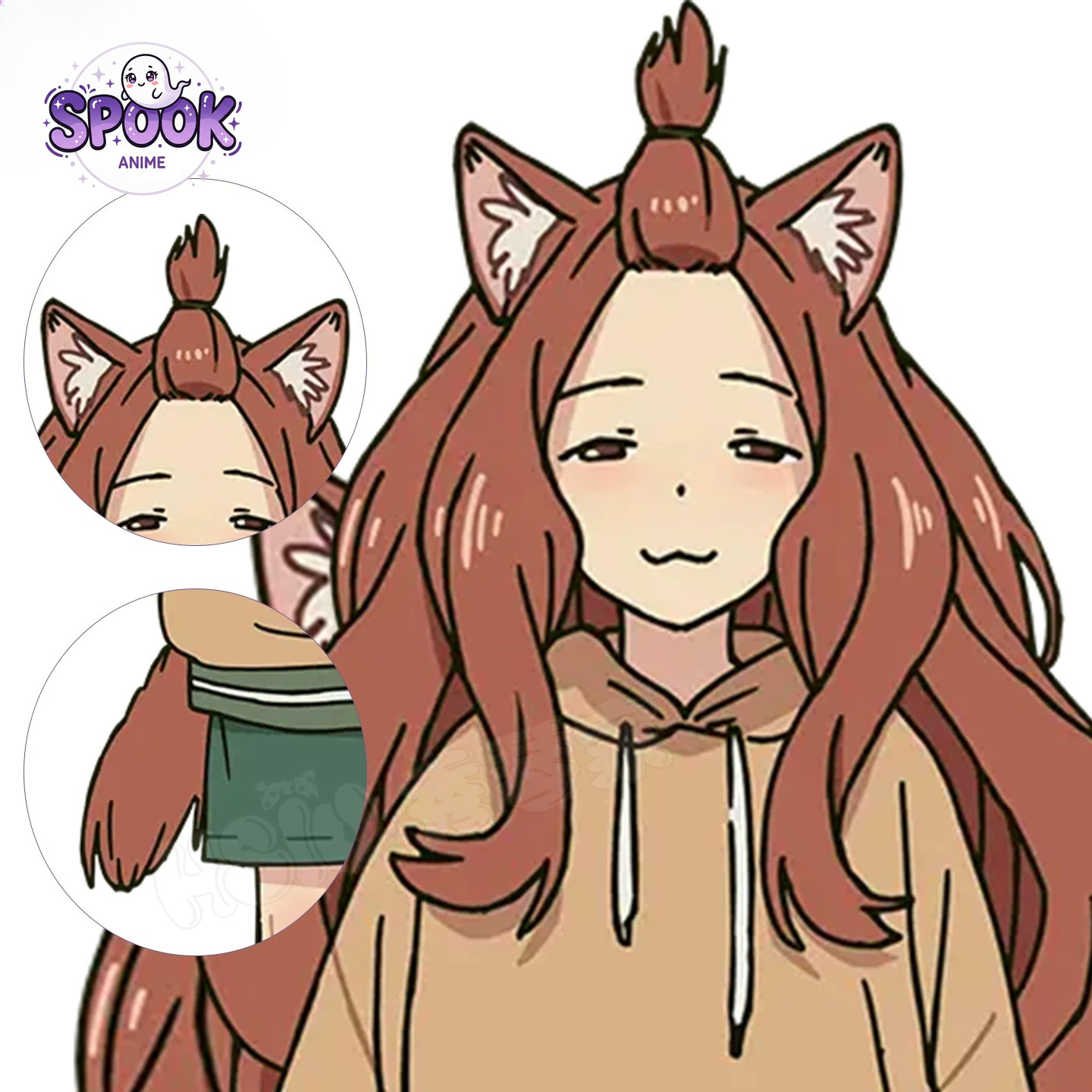Anime Cosplay Cat - วิกผมยาวสีน้ำตาลมาซูโกะ ยาคุ เนโกะ ยานิ เนโกะคอสเพลย์หูแมวเล่นบทบาทอุปกรณ์เสริมผมสำหรับผู้หญิงปาร์ตี้ฮาโลวีนอุปกรณ์ประกอบฉากอะนิเมะ