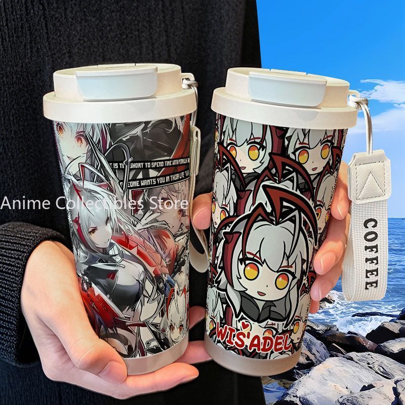 Anime Cosplay Cafe - ขวดน้ำน่ารักสร้างสรรค์ขนาด 520 มล. แก้วน้ำอาร์คไนท์ส วิช'อาเดล แก้วน้ำแบบมีหลอดลายอนิเมะ