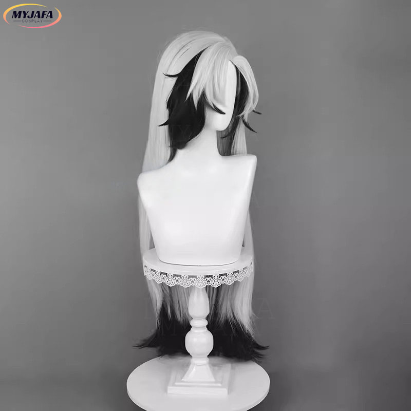 Anime Cosplay Long Black Hair - วิกผมคอสเพลย์คุณภาพสูงจากเกม HSR บูธิลล์ สีเงิน ขาว ดำ