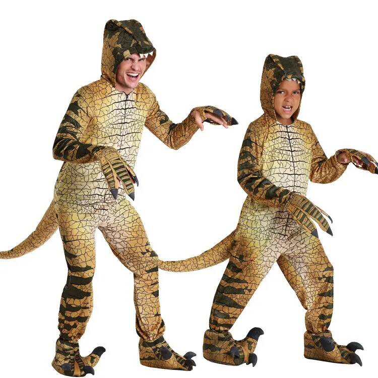 Anime Cosplay Jumpsuit - ชุดไดโนเสาร์ทีเรโนซอรัสสำหรับเด็กและผู้ใหญ่ ชุดคอสเพลย์ฮาโลวีน ชุดแฟนซีไดโนเสาร์สำหรับเล่นบทบาทสมมติในงานปาร์ตี้