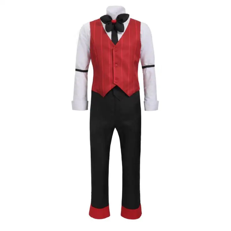 Anime Cosplay Youtube Shorts - WENAM อะนิเมะผู้ชาย Alastor Waiter คอสเพลย์สีแดงชุดคอสเพลย์เครื่องแต่งกายชุดสูทเครื่องแต่งกายฮาโลวีน Carnival