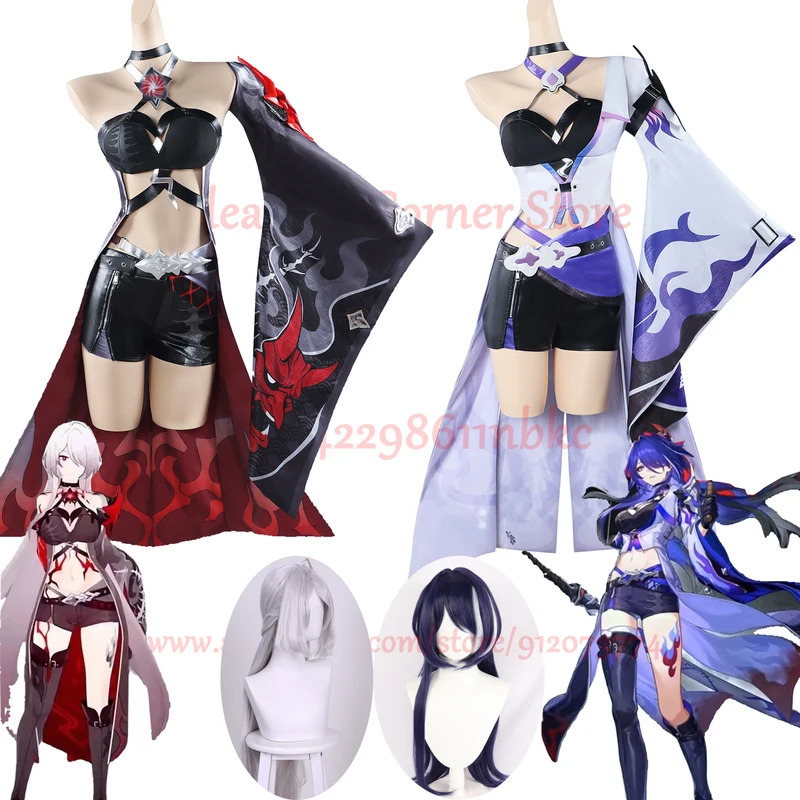 Anime Cosplay Youtube Shorts - ในสต็อก Acheron คอสเพลย์เครื่องแต่งกาย Honkai Star Rail