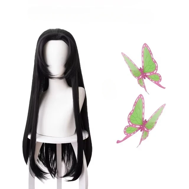 Anime Cosplay Long Black Hair - วิกผมคอสเพลย์อนิเมะ โคโจ คาเนะ จากเรื่องดาบพิฆาตอสูร สีดำยาว ทนความร้อน