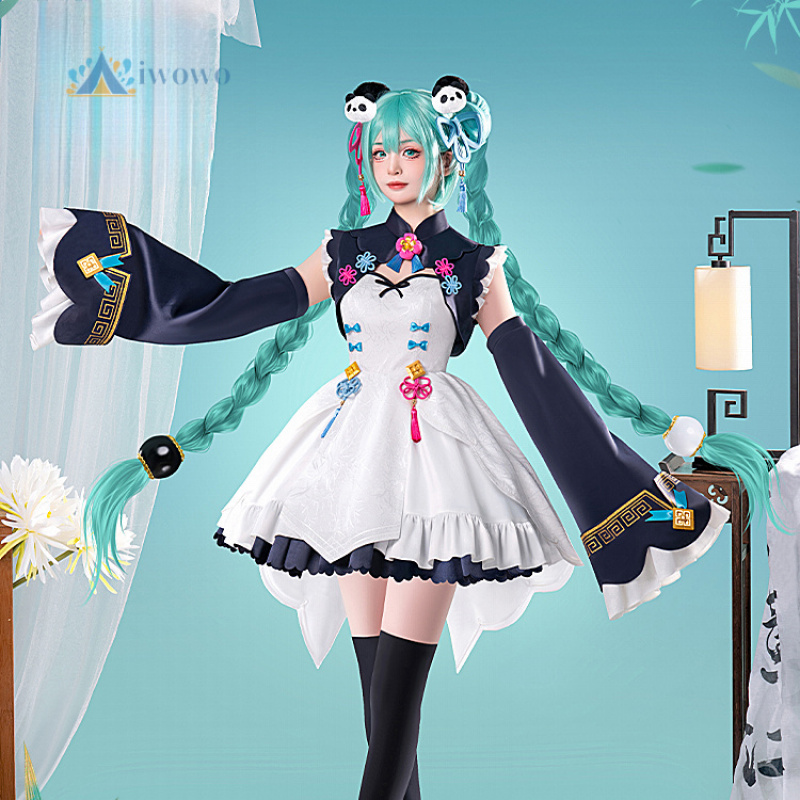 Cosplay Anime N - ชุดคอสเพลย์อนิเมะ Project Sekai ชุดมิคุ ชุดฮันฟูแพนด้าแดง ชุดยูนิฟอร์ม