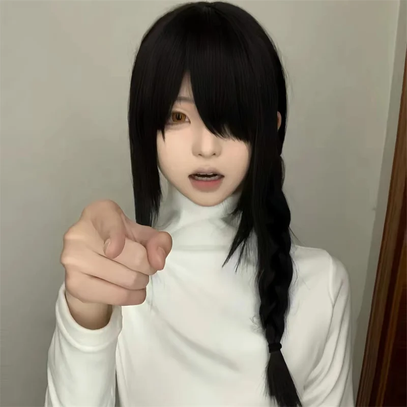 อะนิเมะชายนักรบเลื่อยยนต์ นาวย - Anime Cosplay Long Black Hair บทวิจารณ์และราคา