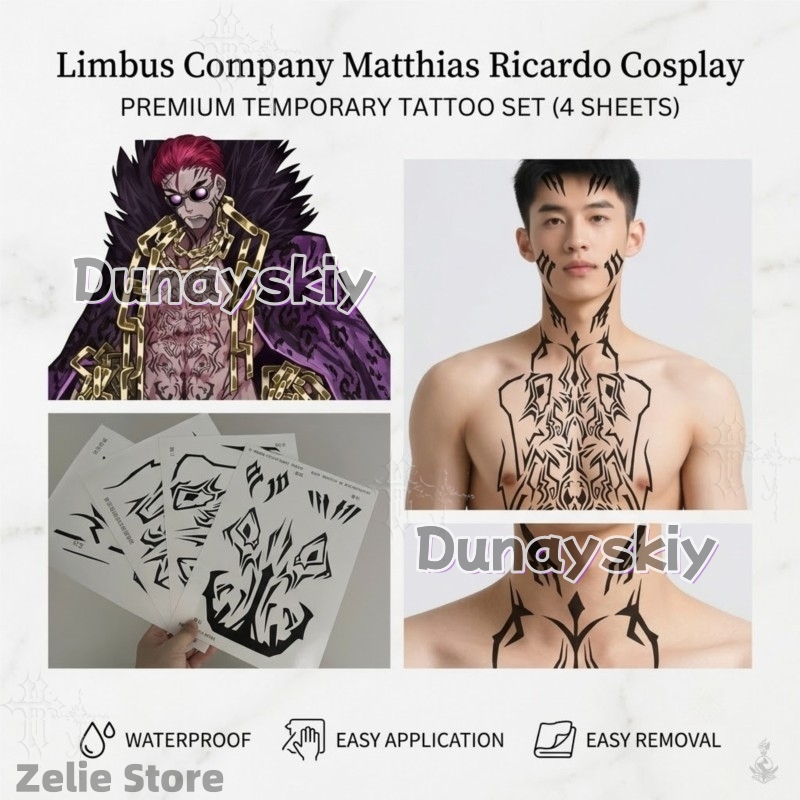 สติกเกอร์แทททู Limbus Company  - Anime Cosplay Face บทวิจารณ์และราคา