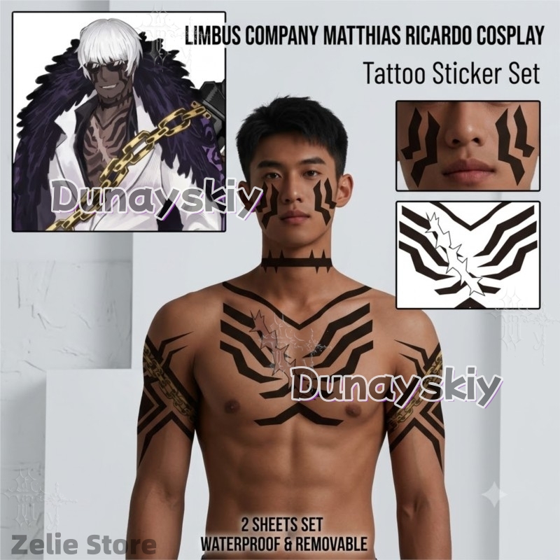 สติกเกอร์แทททู Limbus Company  - Anime Cosplay Face บทวิจารณ์และราคา