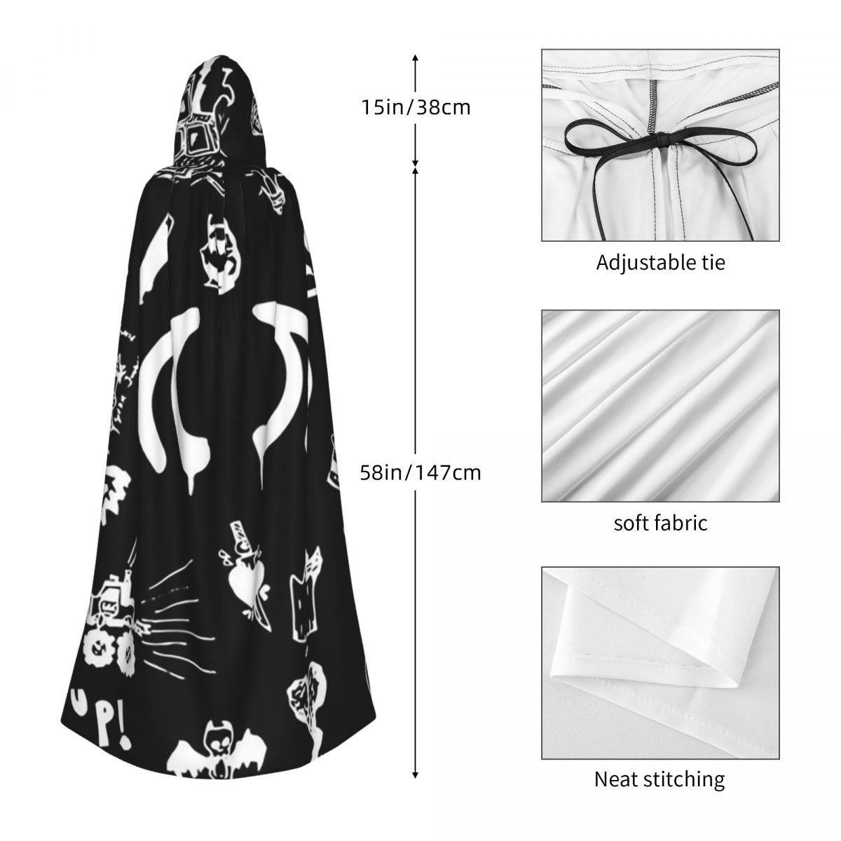 เสื้อคลุมยาวมีฮู้ดลายสัก Yungb - Anime Cosplay Drawing บทวิจารณ์และราคา