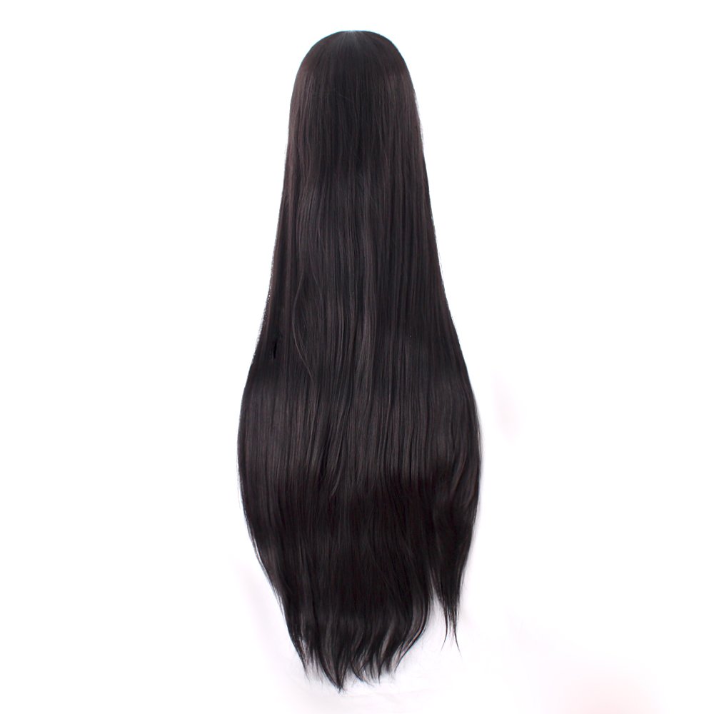 40 นิ้ว 100 ซม.ยาวตรงคอสเพลย์ว - Anime Cosplay Long Black Hair บทวิจารณ์และราคา