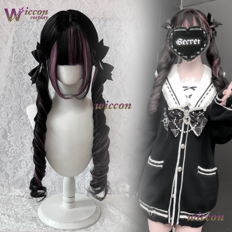 การ์ตูน ‌ วิกผมสีดำพร้อมวิกผมค - Anime Cosplay Long Black Hair บทวิจารณ์และราคา