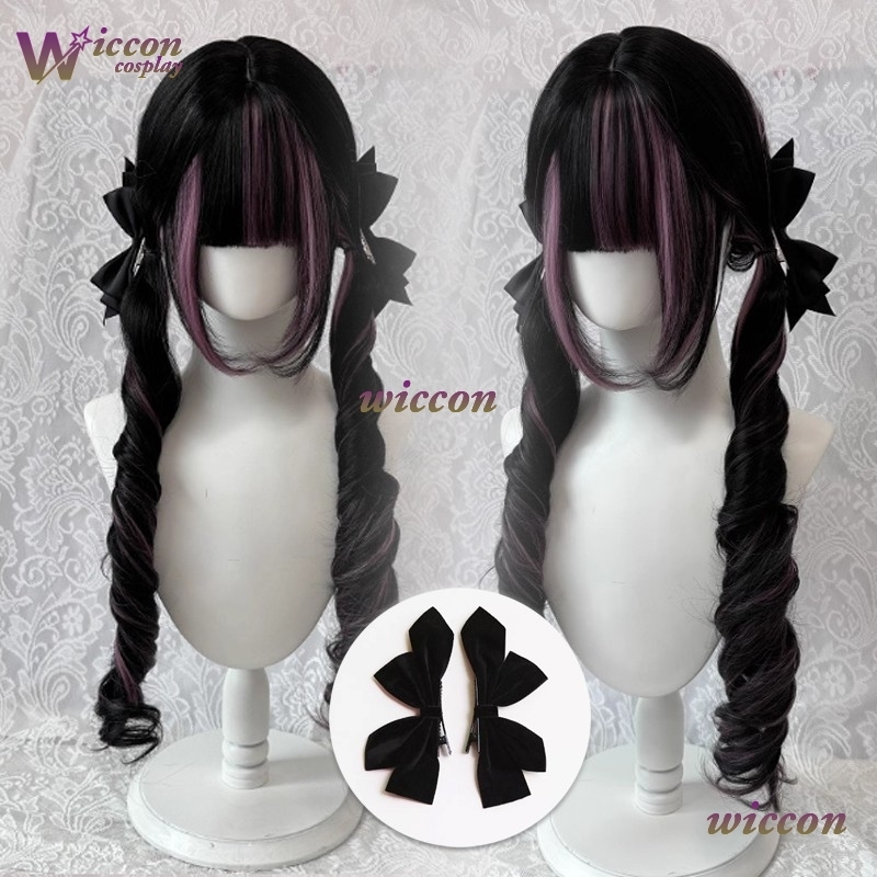 การ์ตูน ‌ วิกผมสีดำพร้อมวิกผมค - Anime Cosplay Long Black Hair บทวิจารณ์และราคา