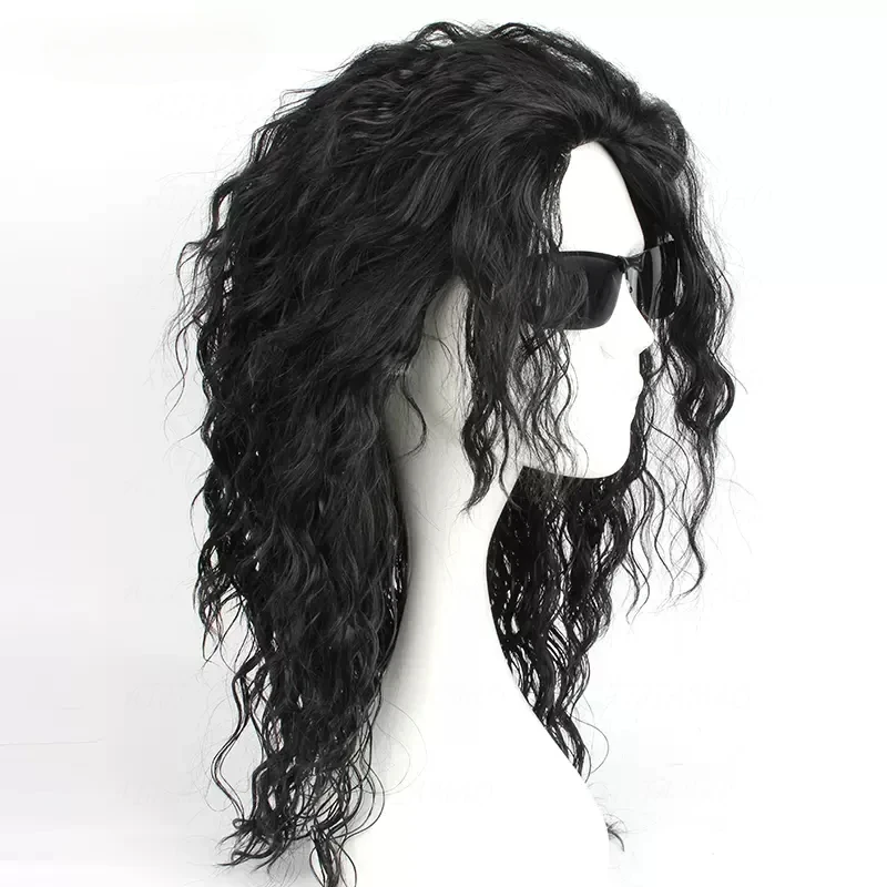 วิกผมคอสเพลย์ไมเคิล แจ็คสัน สี - Anime Cosplay Long Black Hair บทวิจารณ์และราคา