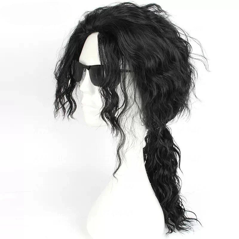 วิกผมคอสเพลย์ไมเคิล แจ็คสัน สี - Anime Cosplay Long Black Hair บทวิจารณ์และราคา